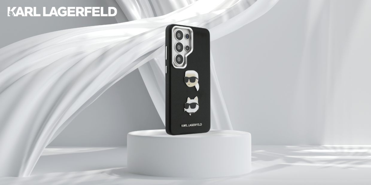 Carcasa Karl Lagerfeld Saffiano Double Heads Metal compatibila cu Samsung Galaxy S26 Ultra, Negru 1 Lerato.ro