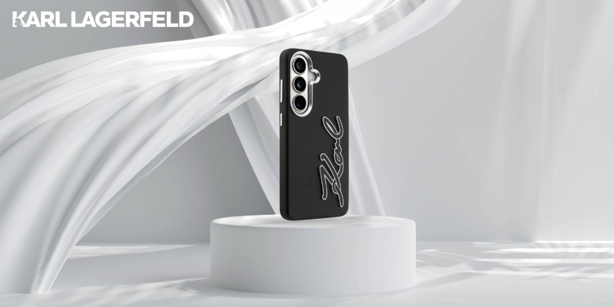 Husa Karl Lagerfeld Grained Signature Metal Resin Logo compatibila cu Samsung Galaxy S26, Negru 1 Lerato.ro