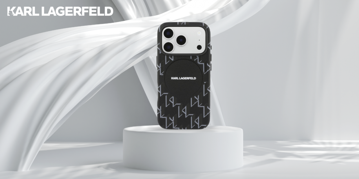 Husa Karl Lagerfeld Monogram Logo cu MagSafe compatibila cu iPhone 17 Pro, Negru 1 Lerato.ro