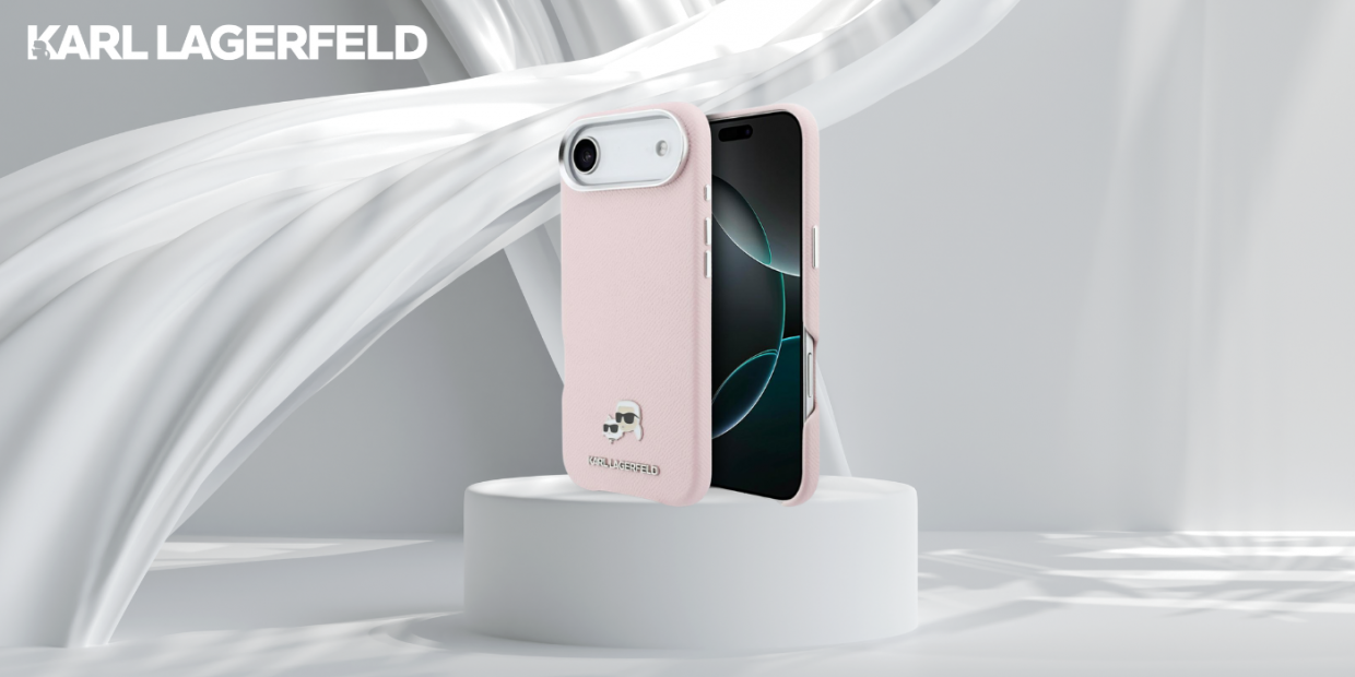 Husa Karl Lagerfeld Karl and Choupette Head Pins Saffiano MagSafe compatibila cu iPhone 17 Air, Roz 1 Lerato.ro