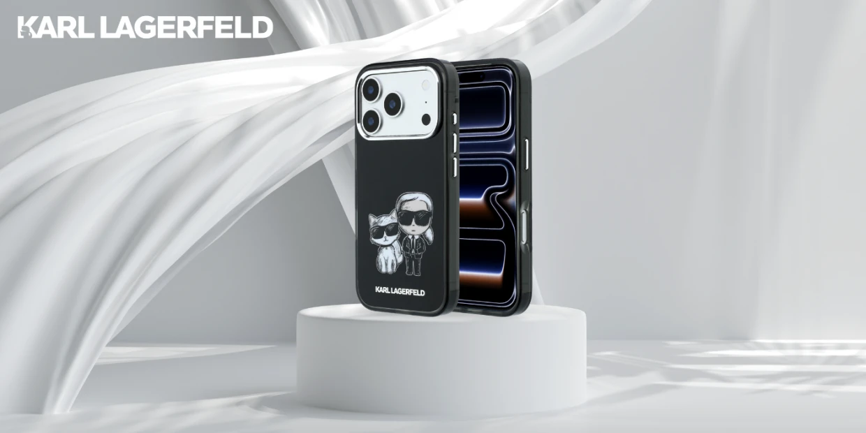 Husa Karl Lagerfeld mooth Karl and Choupette Bodies Sketch cu MagSafe compatibila cu iPhone 18 Pro / 17 Pro, Negru 1 Lerato.ro