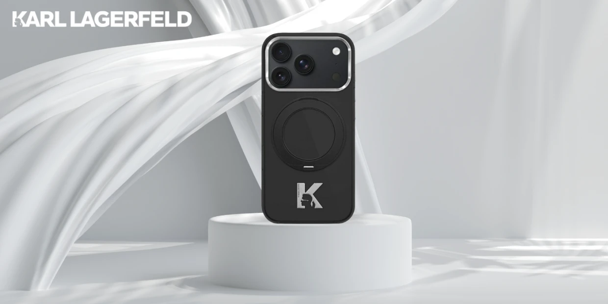 Husa Karl Lagerfeld IML Ring Stand 360 Kameo cu MagSafe compatibila cu iPhone 18 Pro / 17 Pro, Negru 1 Lerato.ro