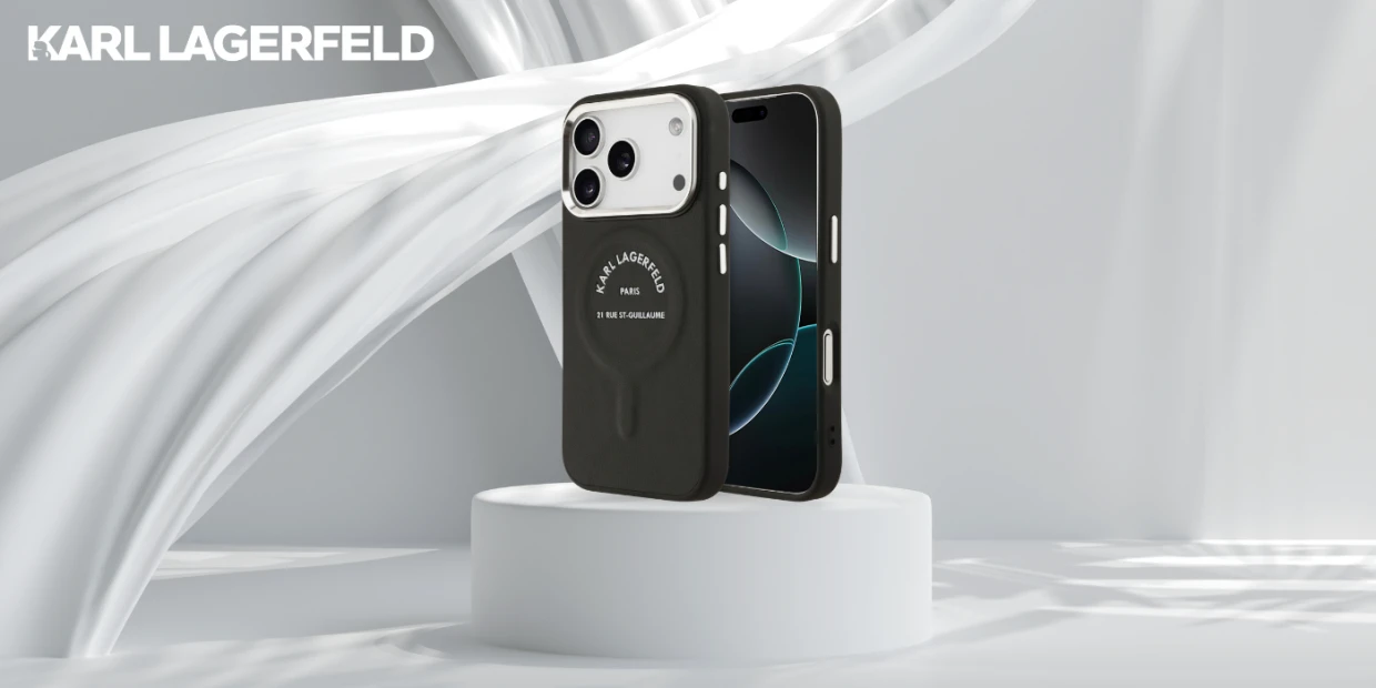 Husa Karl Lagerfeld Embossed Open Ring RSG Logo cu MagSafe compatibila cu iPhone 18 Pro / 17 Pro, Negru 1 Lerato.ro