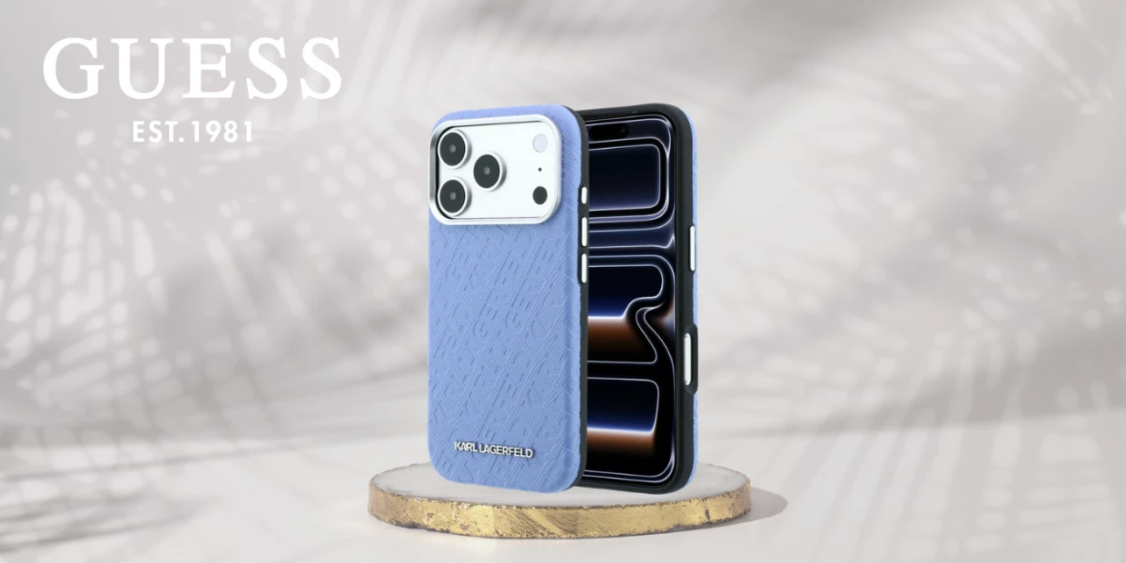 Husa Karl Lagerfeld Grained Allover Logo cu MagSafe compatibila cu iPhone 18 Pro / 17 Pro, Albastru 1 Lerato.ro
