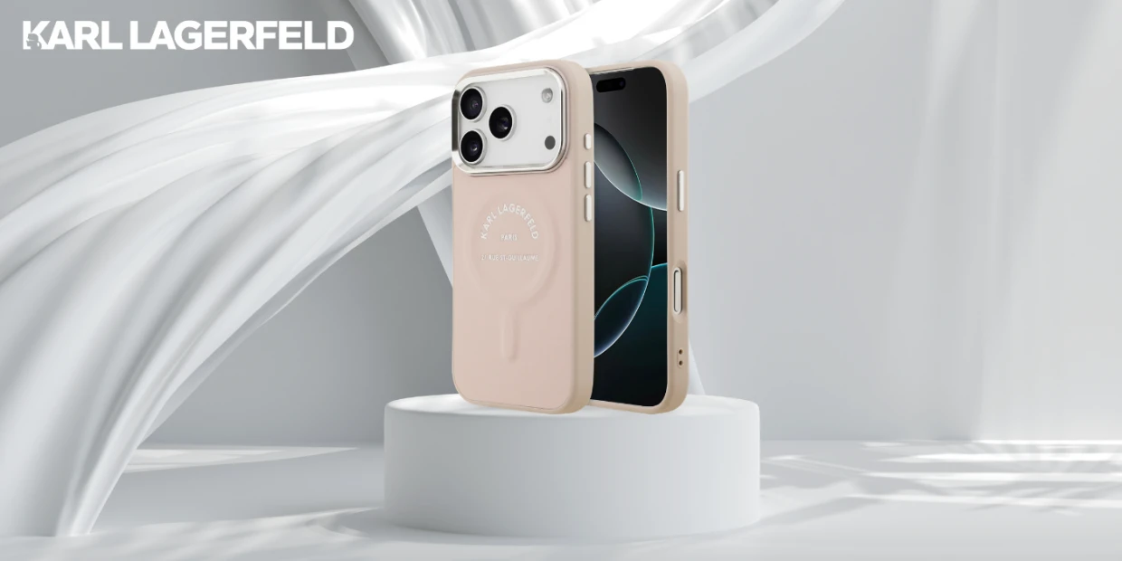 Husa Karl Lagerfeld Embossed Open Ring RSG Logo cu MagSafe compatibila cu iPhone 18 Pro / 17 Pro, Roz 1 Lerato.ro