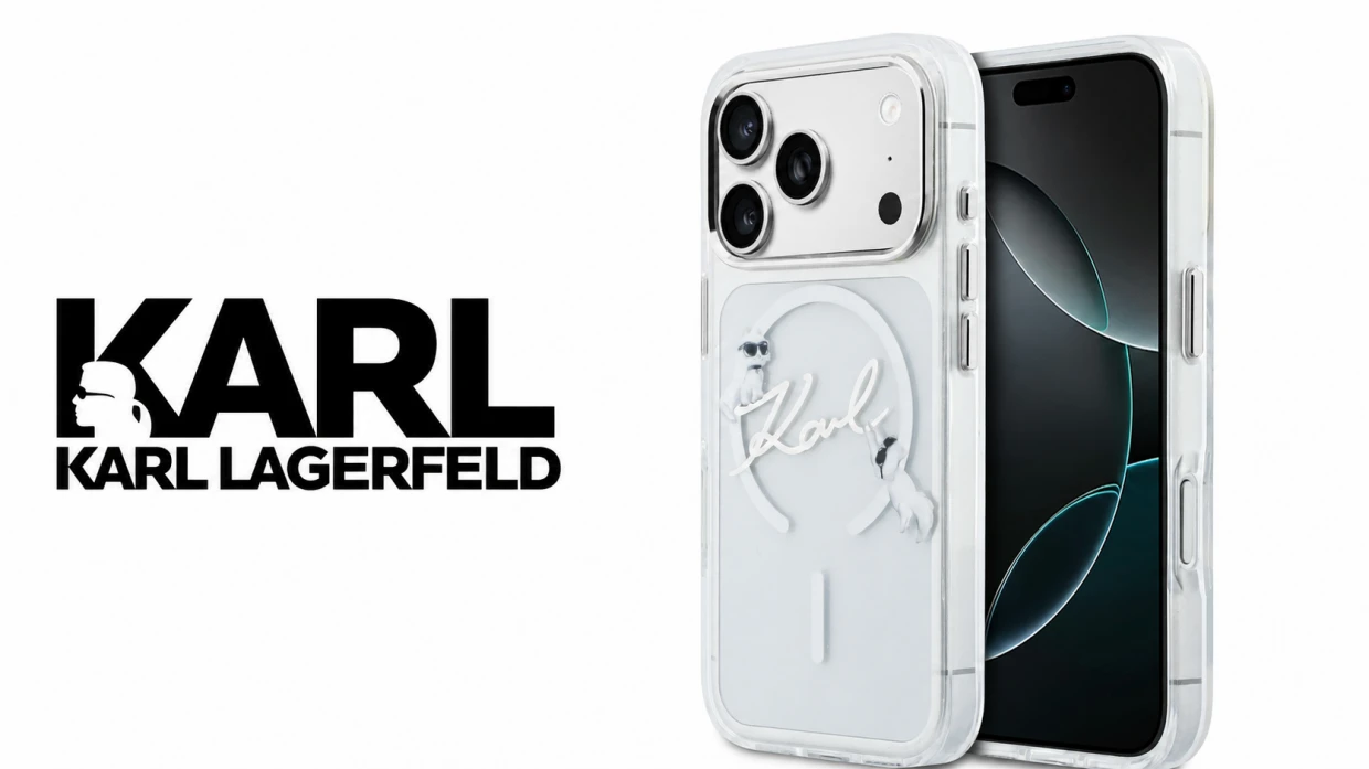 Husa Karl Lagerfeld Script Logo cu MagSafe compatibila cu iPhone 18 Pro / 17 Pro, Transparent 1 Lerato.ro