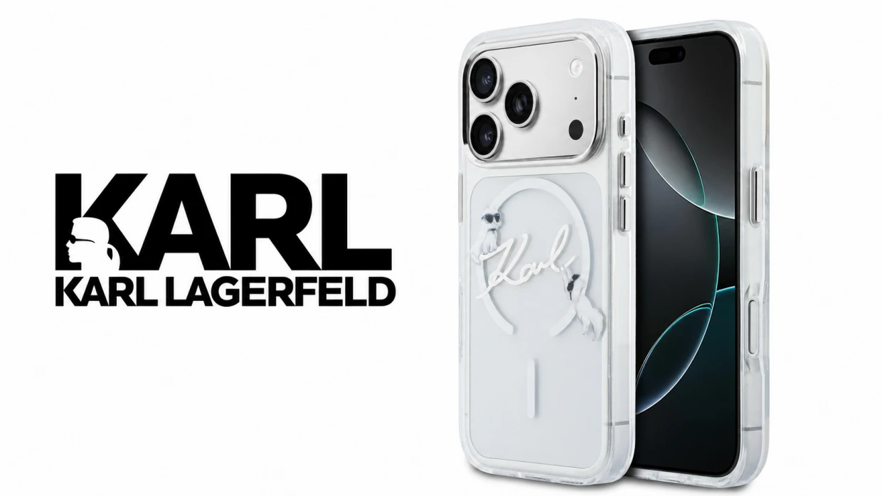 Husa Karl Lagerfeld Script Logo cu MagSafe compatibila cu iPhone 18 Pro Max / 17 Pro Max, Transparent 1 Lerato.ro