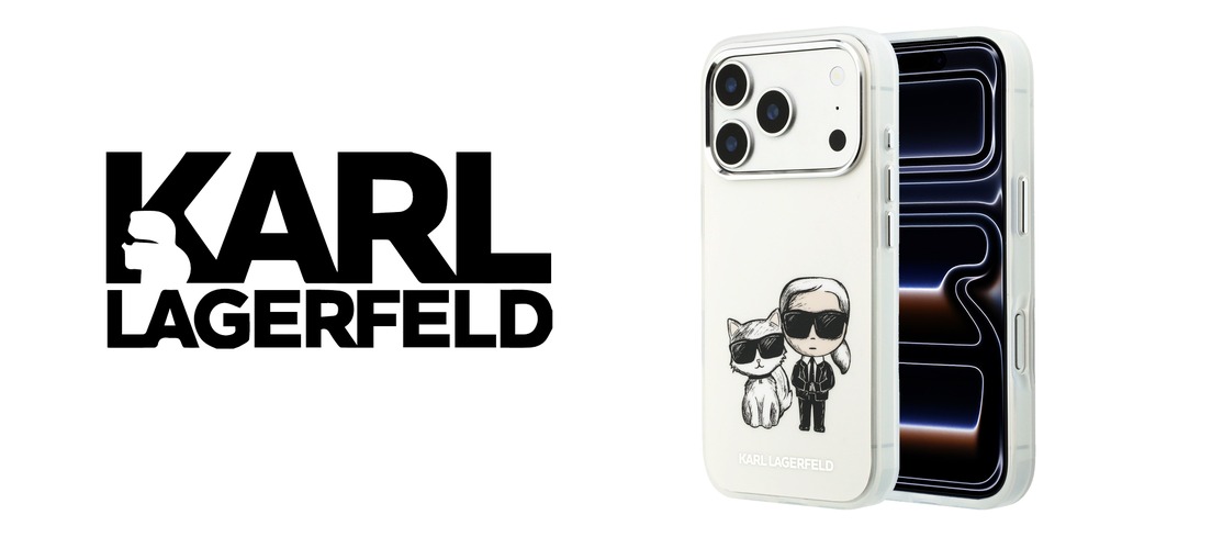 Husa Karl Lagerfeld IML Karl and Choupette Bodies Sketch Print cu MagSafe compatibila cu iPhone 18 Pro / 17 Pro, Bej 1 Lerato.ro