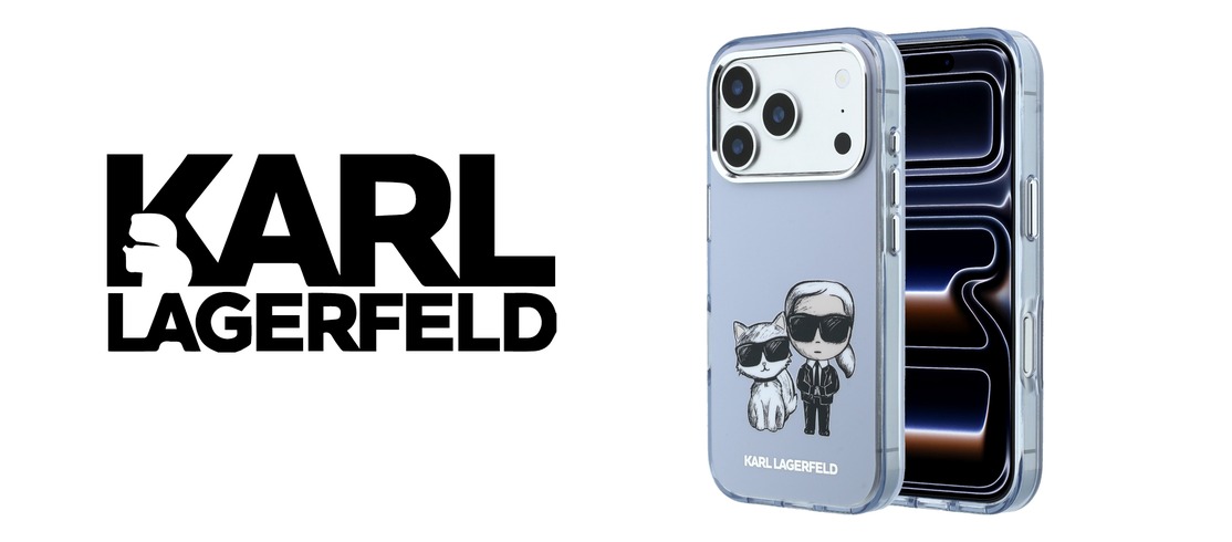 Husa Karl Lagerfeld IML Karl and Choupette Bodies Sketch Print cu MagSafe compatibila cu iPhone 18 Pro / 17 Pro, Albastru 1 Lerato.ro