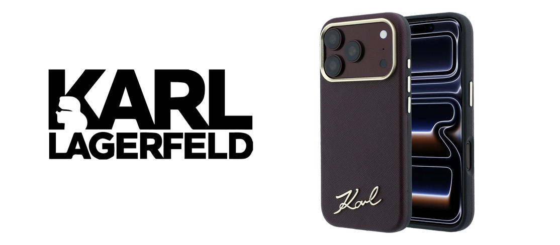 Husa Karl Lagerfeld Saffiano Small Script Metal Logo cu MagSafe compatibila cu iPhone 17 Pro / 18 Pro, Burgundy 1 Lerato.ro