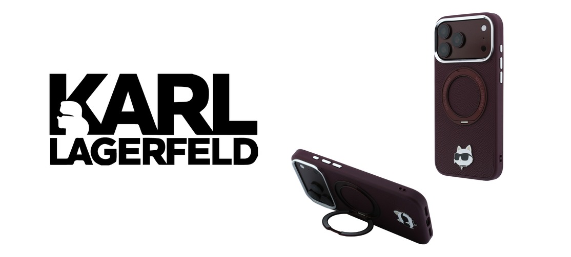 Husa Karl Lagerfeld Ring Stand 360 Choupette Head Pin cu MagSafe compatibila cu iPhone 18 Pro / 17 Pro, Burgundy 1 Lerato.ro