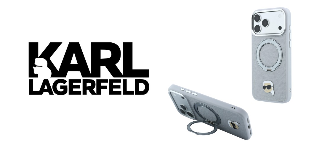 Husa Karl Lagerfeld Ring Stand 360 Karl Head Pin cu MagSafe compatibila cu iPhone 18 Pro / 17 Pro, Gri 1 Lerato.ro
