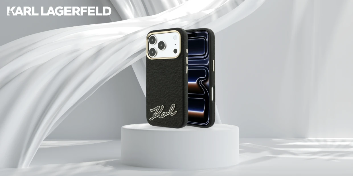 Husa Karl Lagerfeld Grained Resin Signature Logo cu MagSafe compatibila cu iPhone 18 Pro / 17 Pro, Negru 1 Lerato.ro
