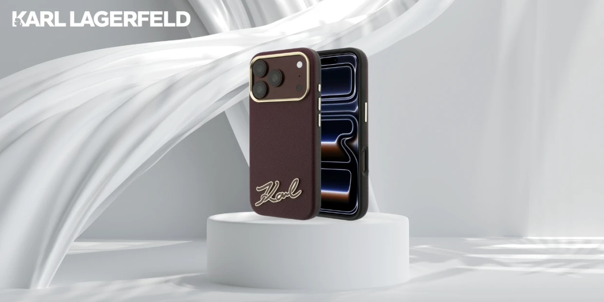 Husa Karl Lagerfeld Grained Resin Signature Logo cu MagSafe compatibila cu iPhone 18 Pro Max / 17 Pro Max, Burgundy 1 Lerato.ro