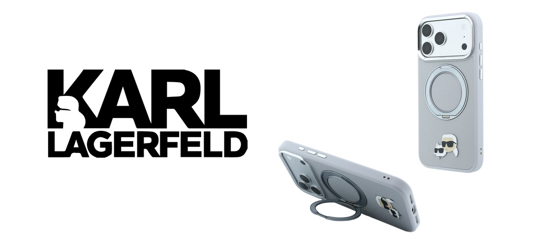 Husa Karl Lagerfeld Ring Stand 360 Karl and Choupette Heads Pin cu MagSafe compatibila cu iPhone 18 Pro Max / 17 Pro Max, Gri 1 Lerato.ro