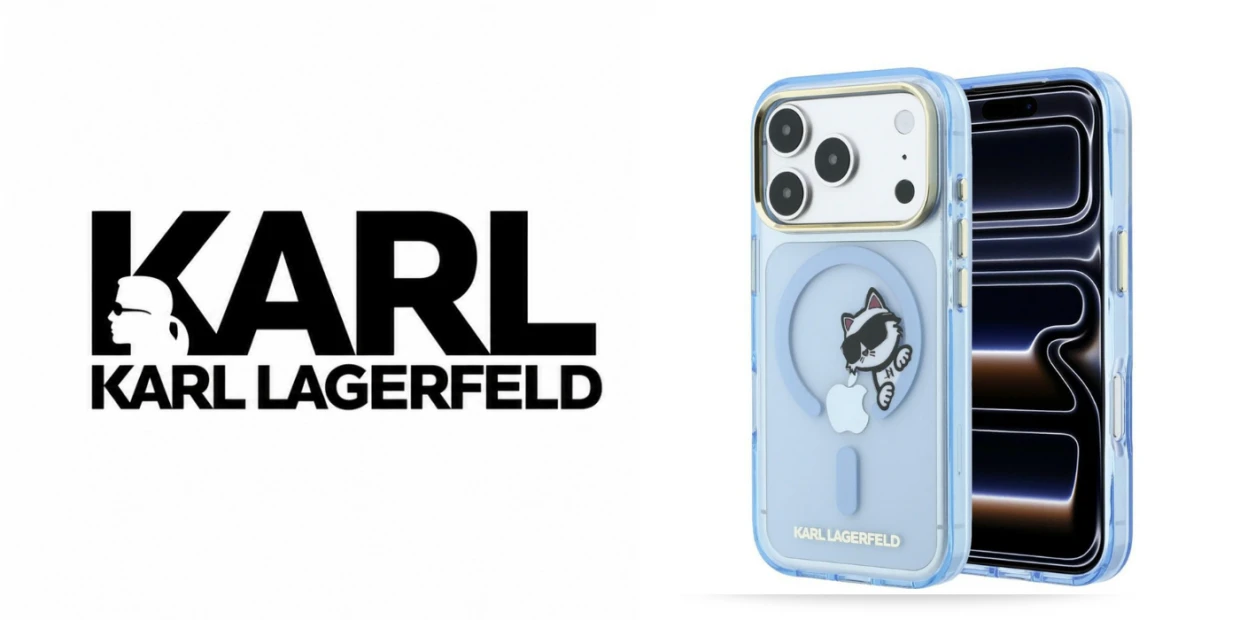 Husa Karl Lagerfeld Peekaboo Logo cu MagSafe compatibila cu iPhone 18 Pro Max / 17 Pro Max, Light Blue 1 Lerato.ro