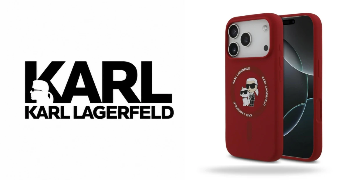 Husa Karl Lagerfeld Silicone Karl and Choupette Ring cu MagSafe compatibila cu iPhone 18 Pro / 17 Pro, Rosu 1 Lerato.ro