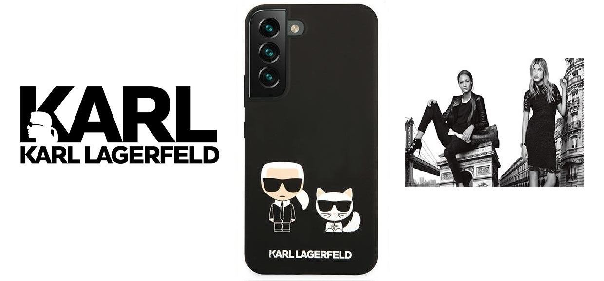 Husa Karl Lagerfeld KLHCS22SSSKCK compatibila cu Samsung Galaxy S22, Silicone Karl & Choupette, Negru 1 Lerato.ro