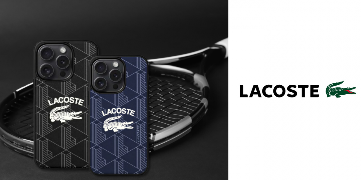 Carcasa Lacoste Monogram Vintage Logo cu MagSafe compatibila cu iPhone 16, Negru 1 Lerato.ro