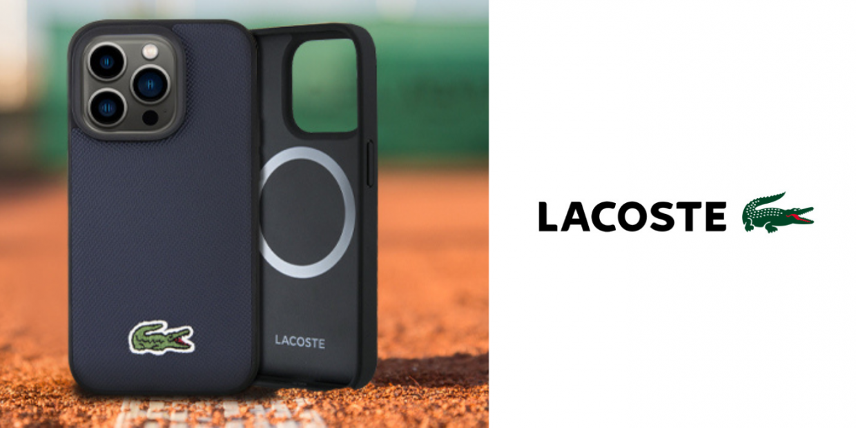 Carcasa Lacoste Iconic Petit Pique cu MagSafe compatibila cu iPhone 16, Negru 1 Lerato.ro