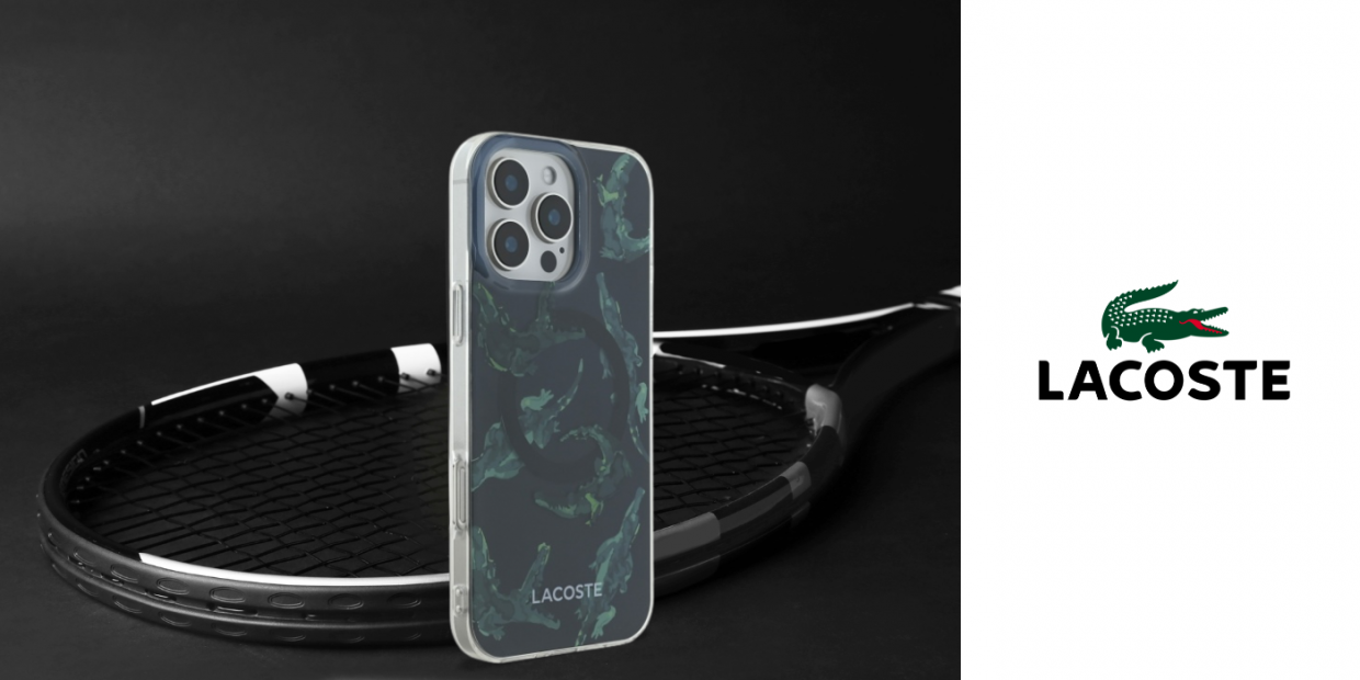 Carcasa Lacoste IML Painting cu MagSafe compatibila cu iPhone 16 Pro Max, Negru 1 Lerato.ro