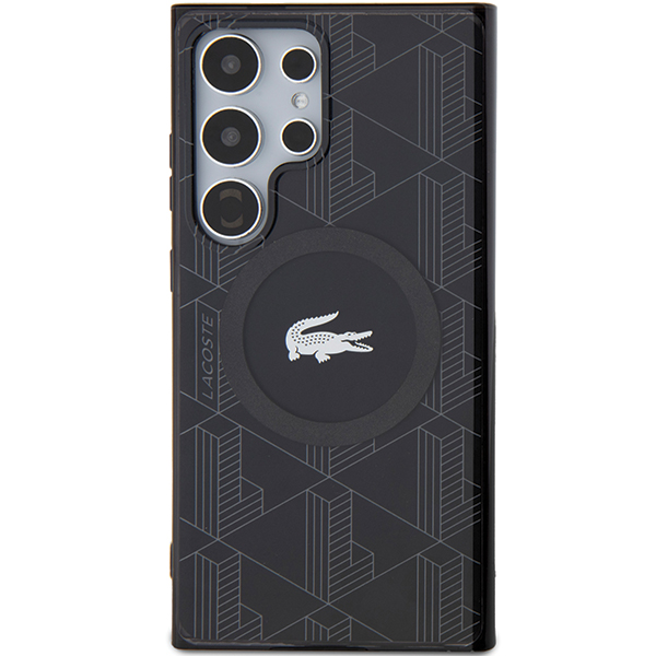 Carcasa Lacoste IML Blend Monogram cu MagSafe compatibila cu Samsung Galaxy S24 Ultra, Negru 1 Lerato.ro