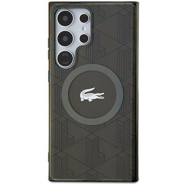 Carcasa Lacoste IML Blend Monogram cu MagSafe compatibila cu Samsung Galaxy S24 Ultra, Khaki 1 Lerato.ro