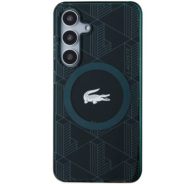 Carcasa Lacoste IML Blend Monogram cu MagSafe compatibila cu Samsung Galaxy S24, Dark Green 1 Lerato.ro