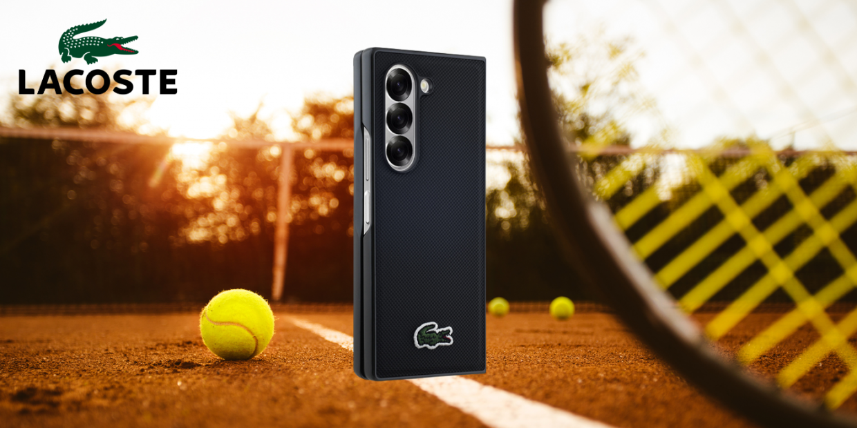 Carcasa Lacoste Iconic Petit Pique Woven Logo cu MagSafe compatibila cu Samsung Galaxy Z Fold 6, Negru 1 Lerato.ro