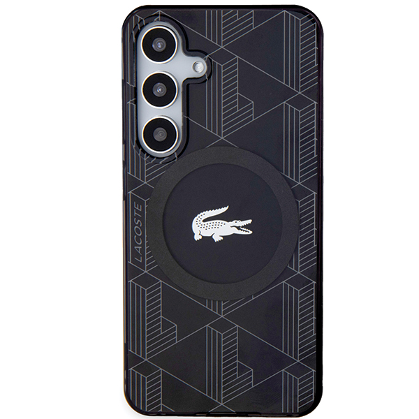 Carcasa Lacoste IML Blend Monogram cu MagSafe compatibila cu Samsung Galaxy S24, Negru 1 Lerato.ro