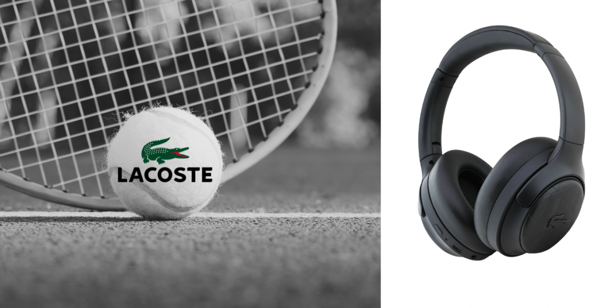 Casti wireless Lacoste Monogramme, ANC, Bluetooth 5.4, 450 mAh, Autonomie 42h, USB-C, Negru 1 Lerato.ro