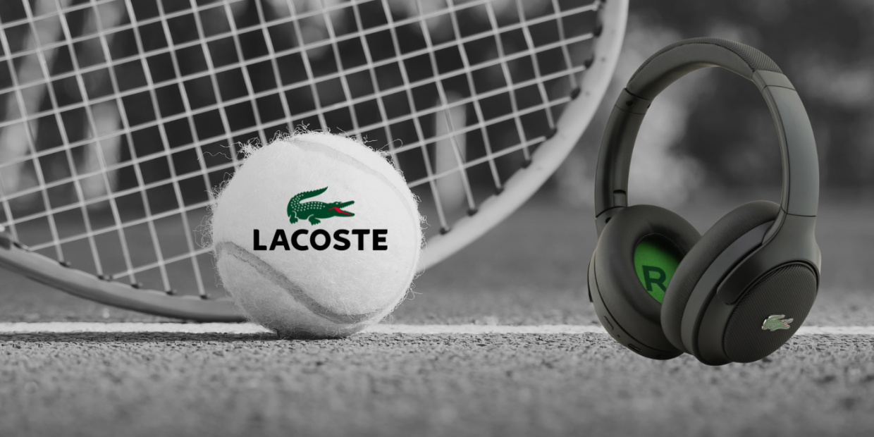 Casti wireless Lacoste Petit Pique, ANC, Bluetooth 5.4, 450 mAh, Autonomie 42h, USB-C, Negru 1 Lerato.ro