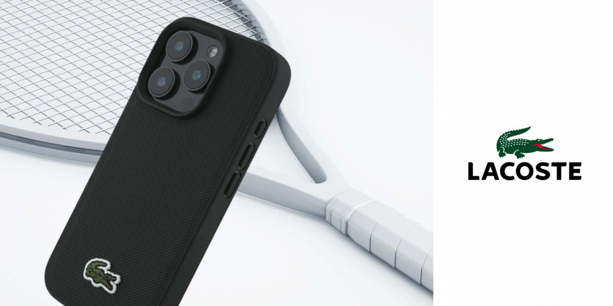 Carcasa Lacoste Iconic Petit Pique Woven cu MagSafe compatibila cu iPhone 16 Pro, Cablu USB-C la USB-C 1.5m inclus in pachet, Negru 1 Lerato.ro