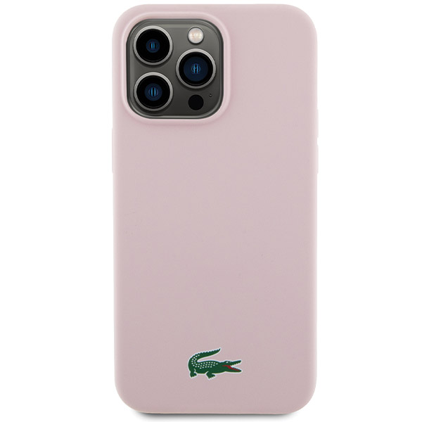 Carcasa Lacoste Silicone Croco Logo cu MagSafe compatibila cu iPhone 15 Pro Max, Roz 1 Lerato.ro
