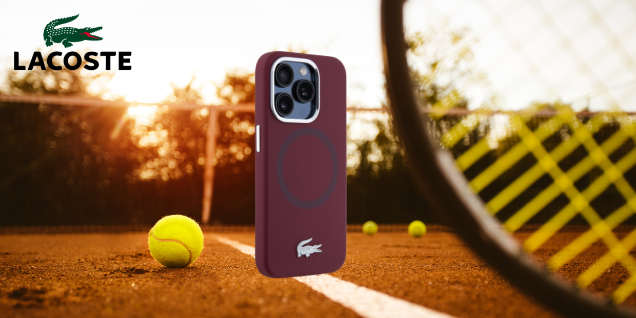 Carcasa Lacoste Silicone Croco Logo cu MagSafe compatibila cu iPhone 15 Pro Max, Bordeaux 1 Lerato.ro