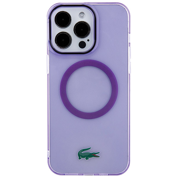 Carcasa Lacoste Transparent Design cu MagSafe compatibila cu iPhone 15 Pro Max, Violet 1 Lerato.ro