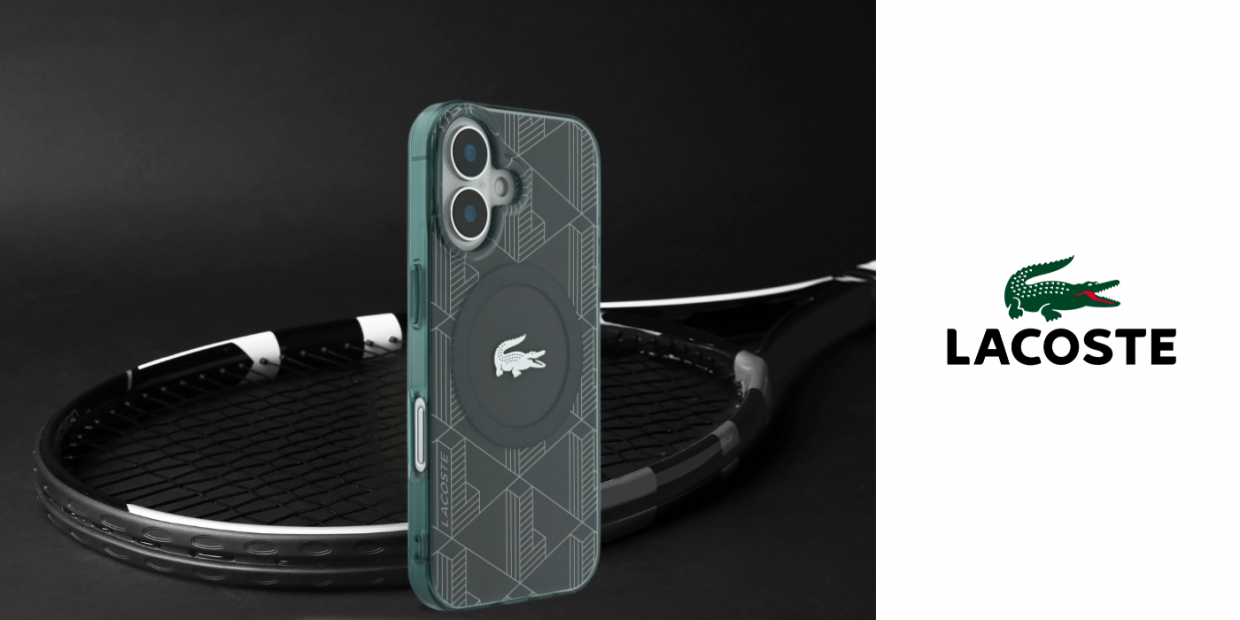 Carcasa Lacoste IML Blend Monogram cu MagSafe compatibila cu iPhone 16, Verde 1 Lerato.ro