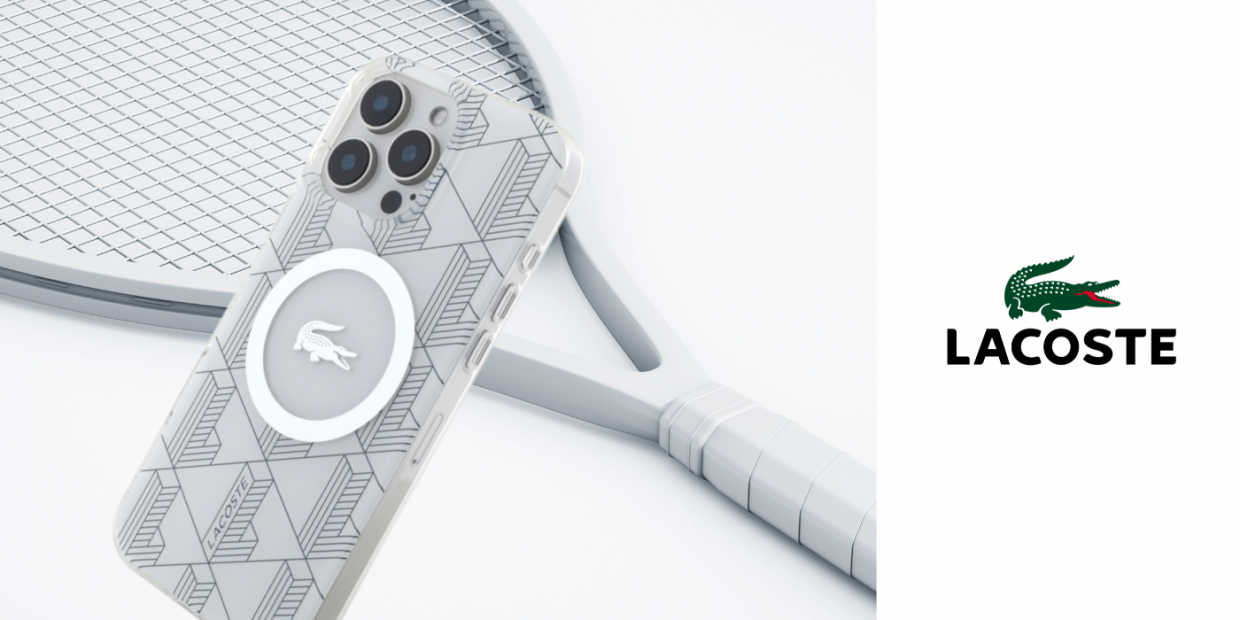 Carcasa Lacoste IML Blend Monogram cu MagSafe compatibila cu iPhone 16 Pro Max, Gri 1 Lerato.ro