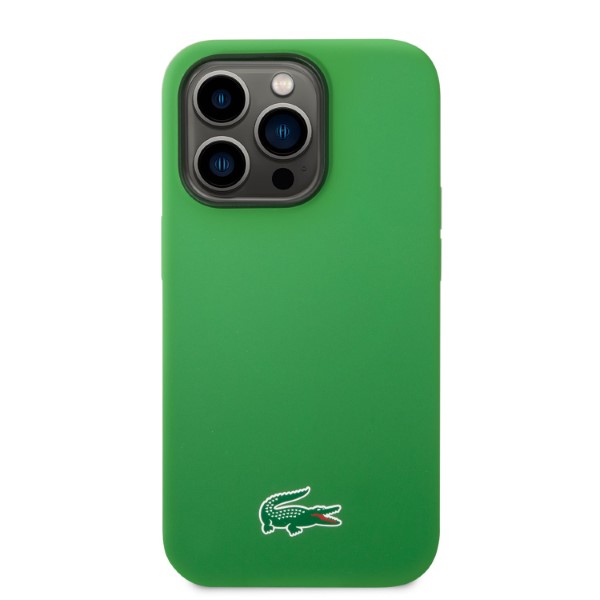 Carcasa Lacoste Silicone Croc Logo cu MagSafe compatibila cu iPhone 14 Pro Max, Verde 1 Lerato.ro