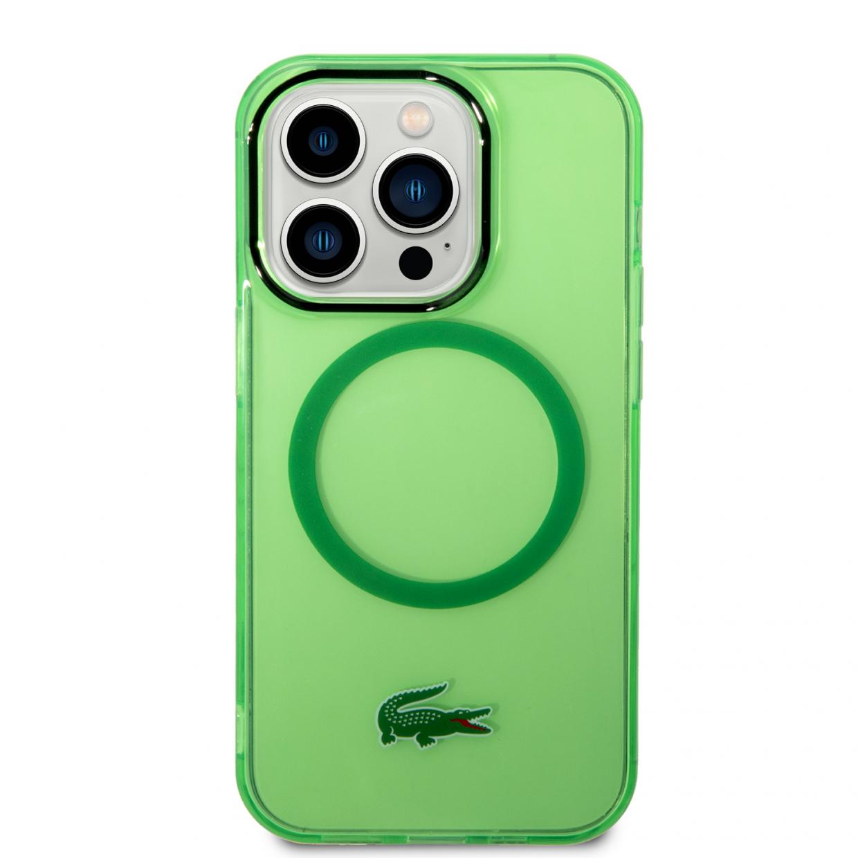 Carcasa Lacoste Transparent Design cu MagSafe compatibila cu iPhone 14 Pro Max, Verde 1 Lerato.ro