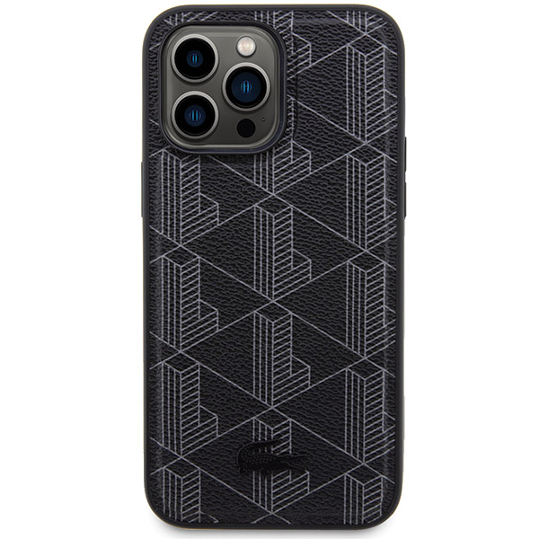 Carcasa Lacoste Blend Monogram cu MagSafe compatibila cu iPhone 15 Pro, Negru 1 Lerato.ro
