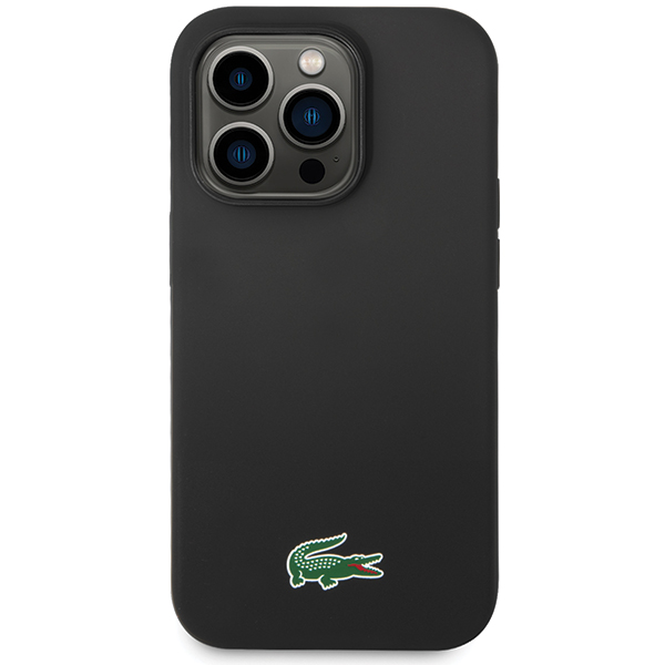 Carcasa Lacoste Silicone Croc Logo cu MagSafe compatibila cu iPhone 15 Pro, Negru 1 Lerato.ro