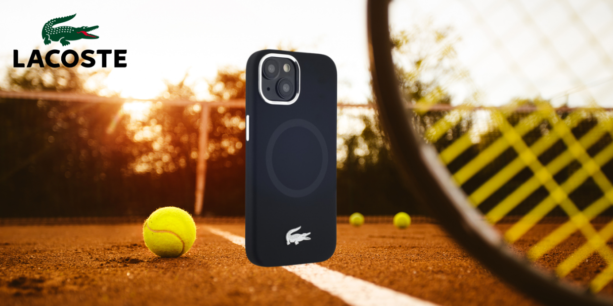 Carcasa Lacoste Silicone Croco Logo cu MagSafe compatibila cu iPhone 15 / 14 / 13, Negru 1 Lerato.ro