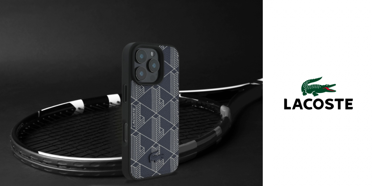 Carcasa Lacoste Blend Monogram cu MagSafe compatibila cu iPhone 16 Pro, Navy Blue 1 Lerato.ro