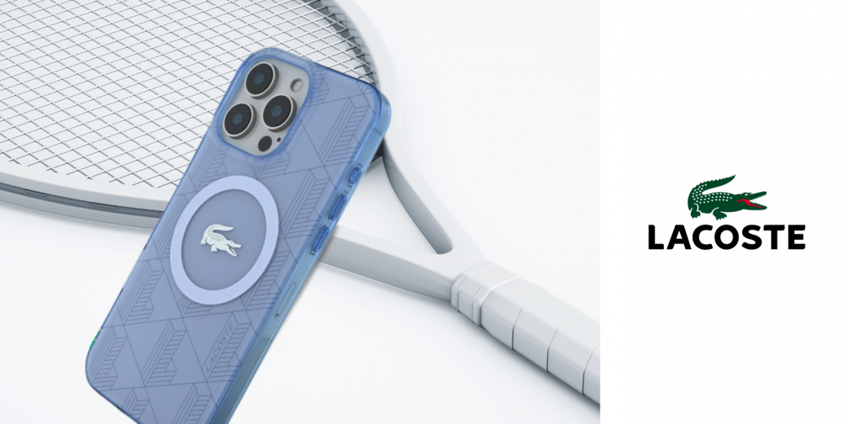 Carcasa Lacoste IML Blend Monogram cu MagSafe compatibila cu iPhone 16 Pro, Albastru 1 Lerato.ro