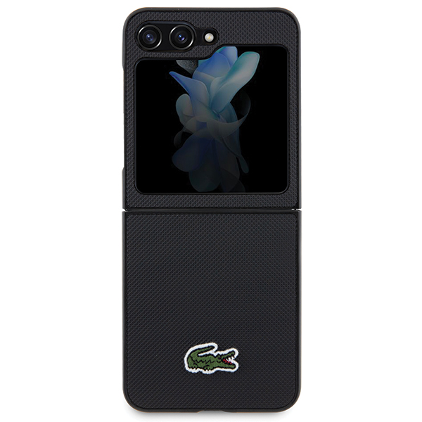 Carcasa Lacoste Iconic Petit Pique compatibila cu Samsung Galaxy Z Flip 5, Negru 1 Lerato.ro