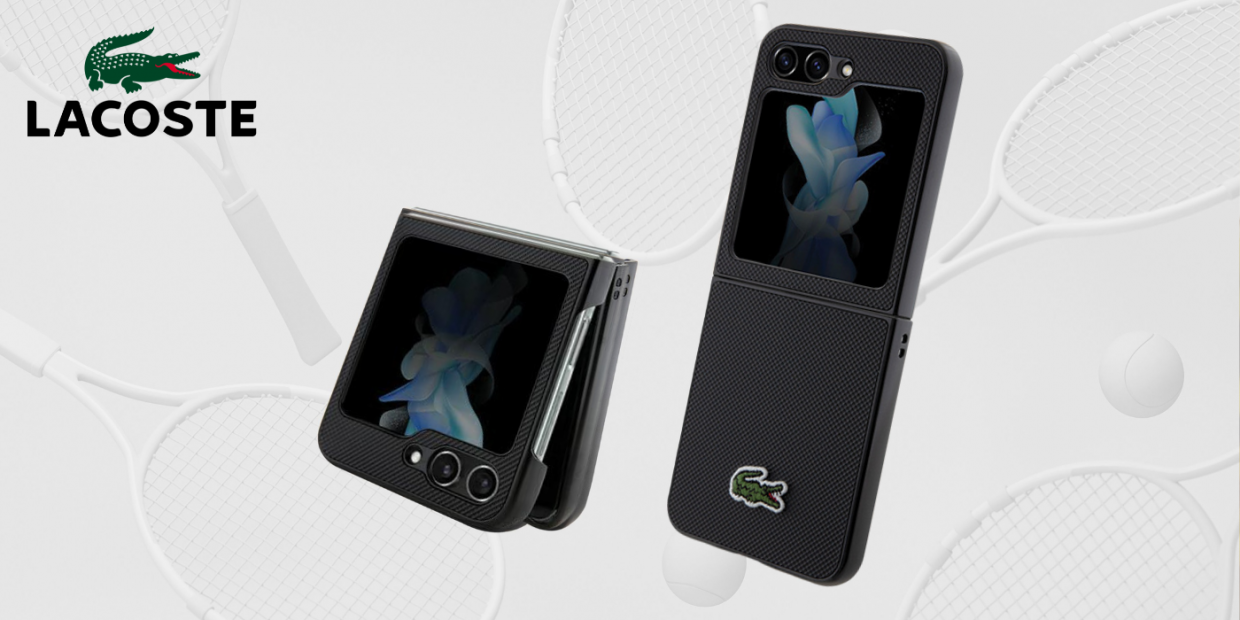 Carcasa Lacoste Iconic Petit Pique compatibila cu Samsung Galaxy Z Flip 6, Negru 1 Lerato.ro