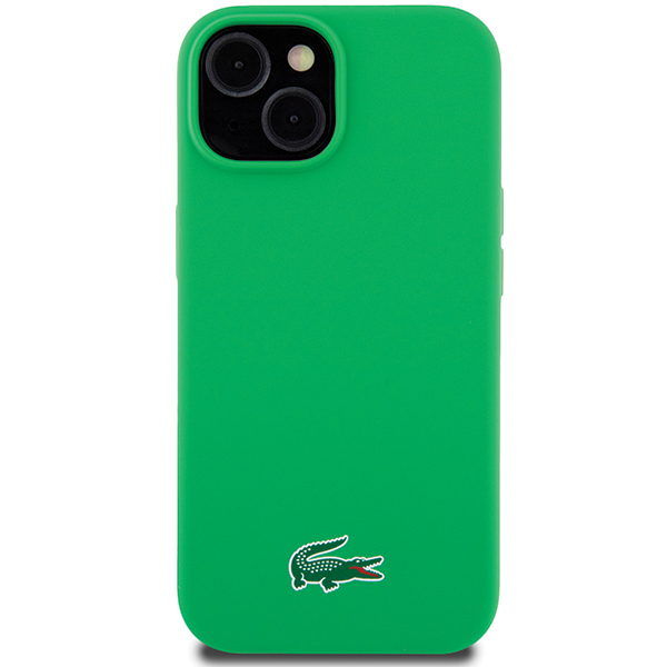 Carcasa Lacoste Silicone Croc Logo cu MagSafe compatibila cu iPhone 15 Plus / 14 Plus, Verde 1 Lerato.ro