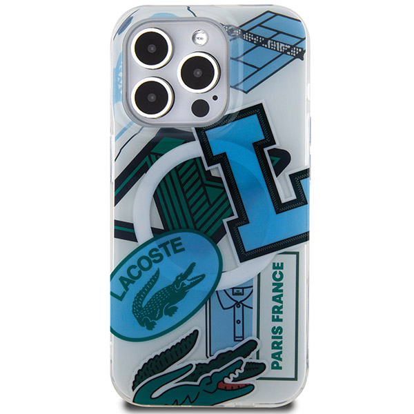 Carcasa Lacoste Double Layer Patch cu MagSafe compatibila cu iPhone 15 Pro, Albastru 1 Lerato.ro