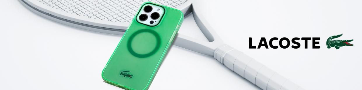 Carcasa Lacoste Transparent Design cu MagSafe compatibila cu iPhone 15 Plus / 14 Plus, Verde 1 Lerato.ro